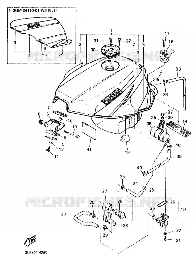 RESERVOIR A ESSENCE Yamaha MOTO 1000 1994 FZR  FZR1000F