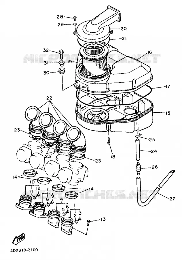 ADMISSION Yamaha MOTO 400 1992 FZR  FZR400RR
