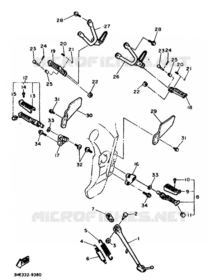 SUPPORT / REPOSE PIEDS Yamaha MOTO 600 1989 FZR  FZR600