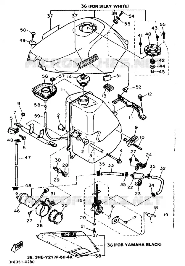 RESERVOIR A ESSENCE Yamaha MOTO 600 1990 FZR  FZR600