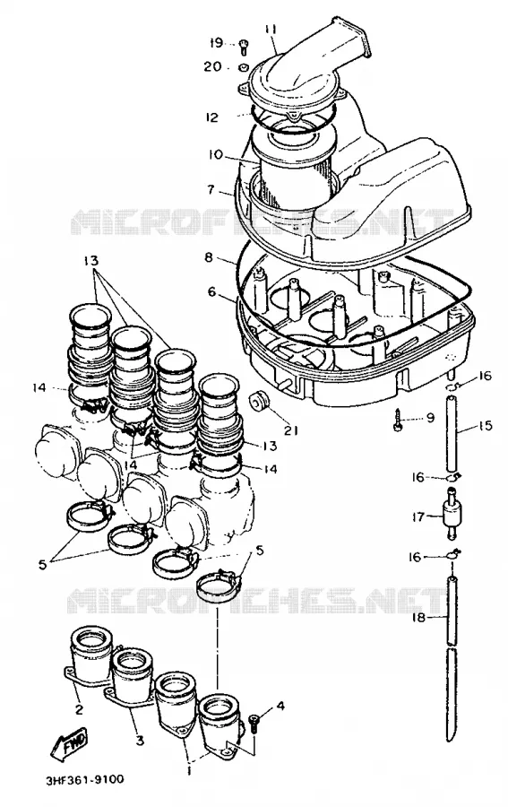 ADMISSION Yamaha MOTO 600 1991 FZR  FZR600