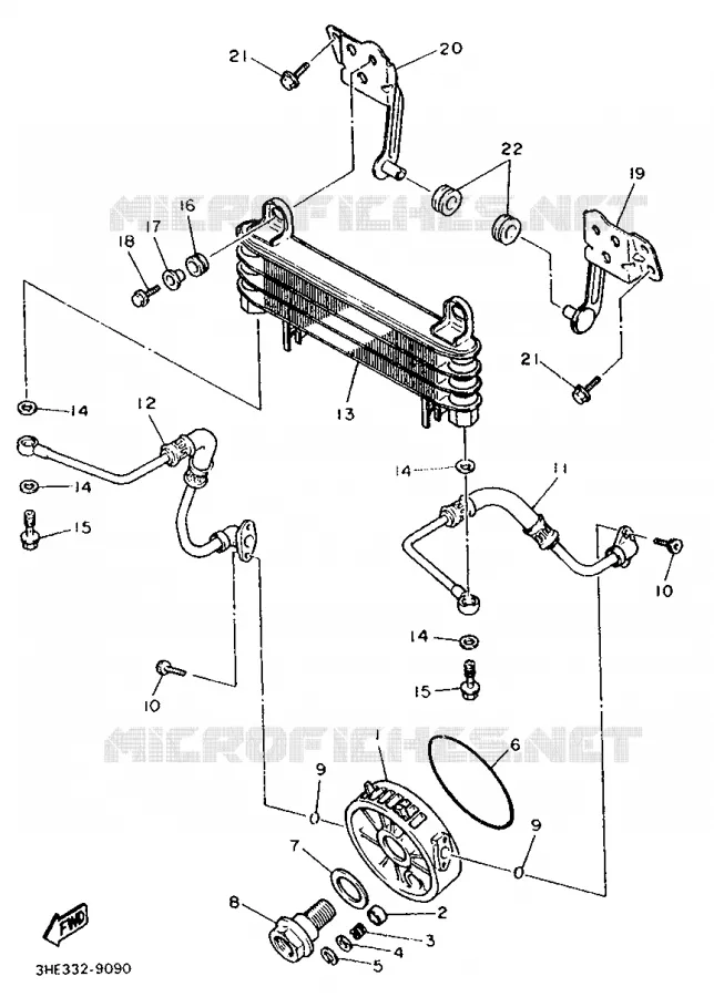 RADIATEUR D'HUILE / ECHANGEUR Yamaha MOTO 600 1990 FZR  FZR600A