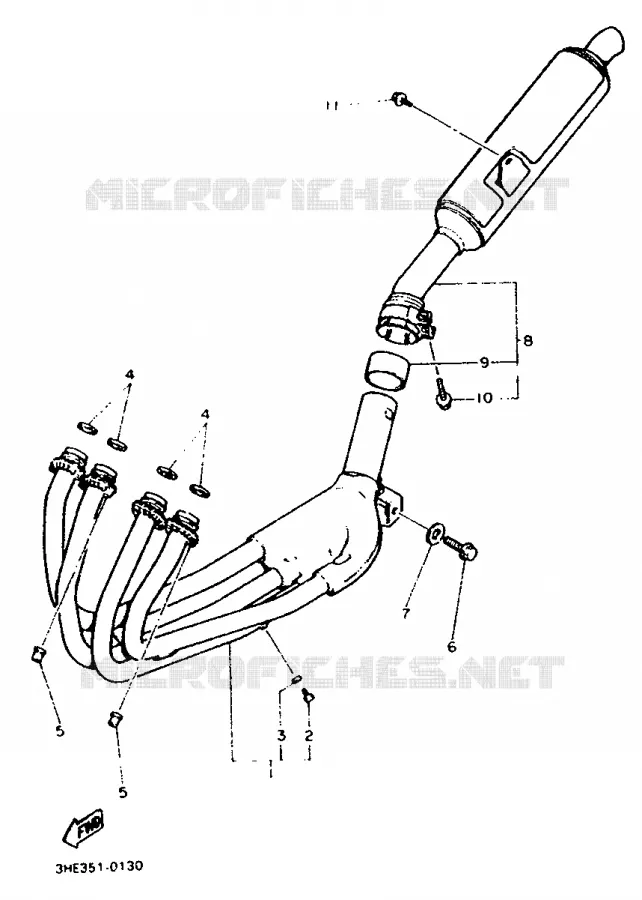 ECHAPPEMENT Yamaha MOTO 600 1993 FZR  FZR600E