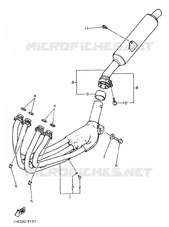 ECHAPPEMENT Yamaha MOTO 600 1989 FZR  FZR600H (67KW)