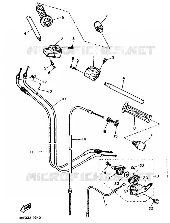 GUIDON ET CABLES - FREIN A DISQUE Yamaha MOTO 600 1990 FZR  FZR600N (20KW)