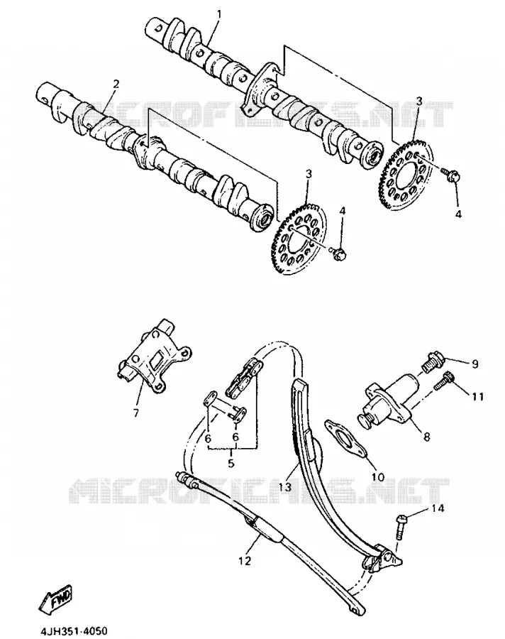 ARBRE A CAMES / CHAINE DE DISTRIBUTION Yamaha MOTO 600 1994 FZR  FZR600R