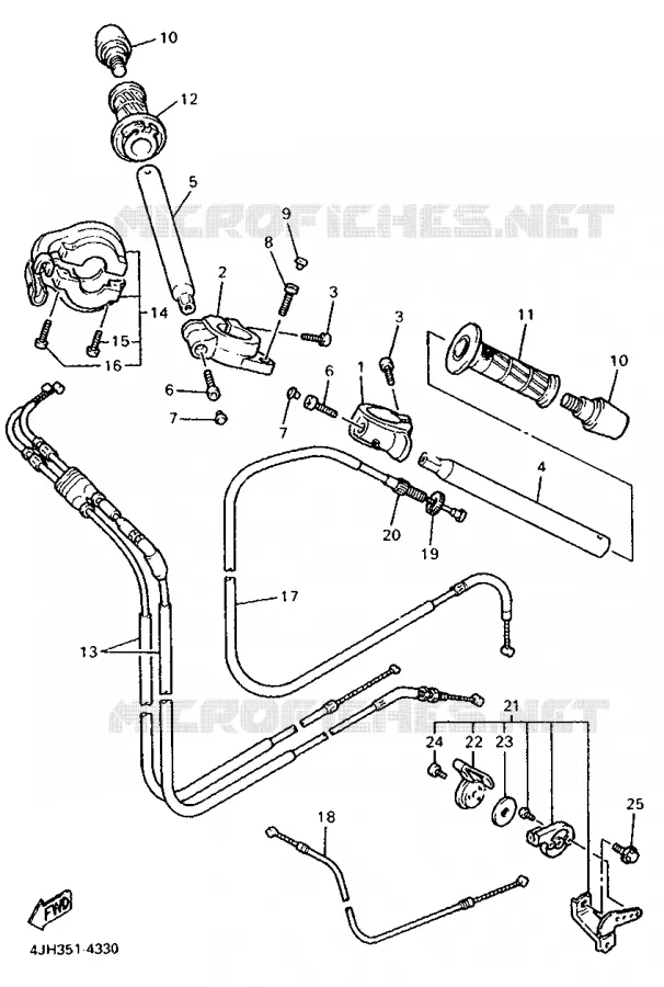 GUIDON ET CABLES Yamaha MOTO 600 1995 FZR  FZR600R