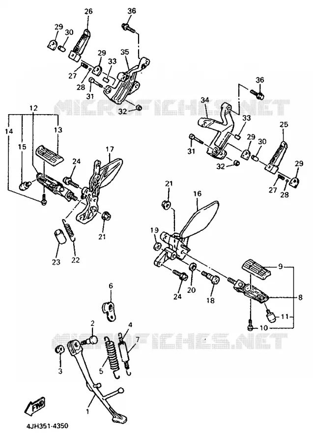 SUPPORT / REPOSE PIEDS Yamaha MOTO 600 1995 FZR  FZR600R