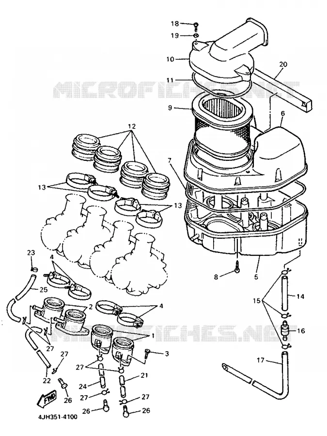 ADMISSION Yamaha MOTO 600 1995 FZR  FZR600R (72.1KW