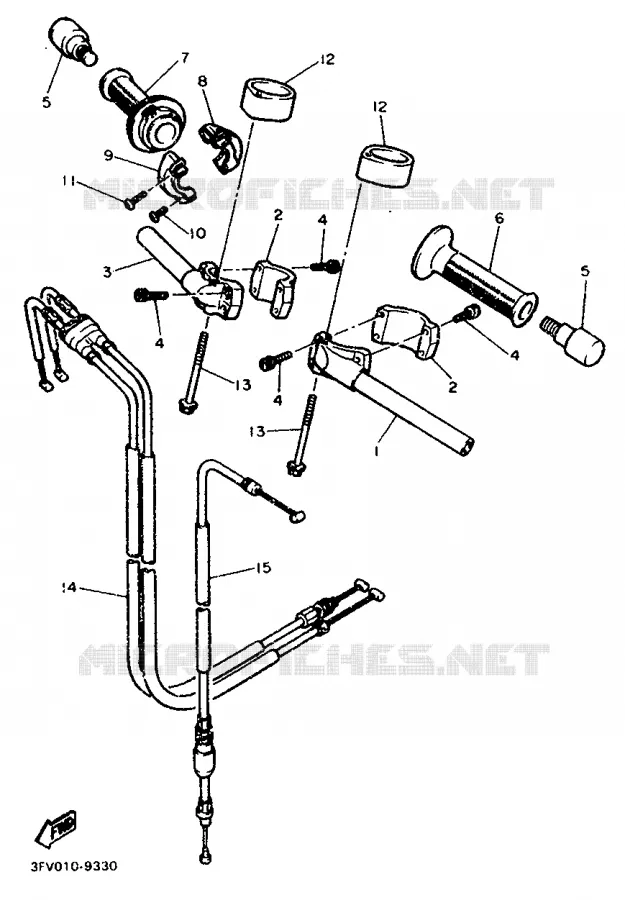 GUIDON ET CABLES Yamaha MOTO 750 1989 FZR  FZR750R