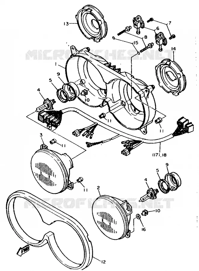 PIÈCES OPTIONNELLES Yamaha MOTO 750 1990 FZR  FZR750R