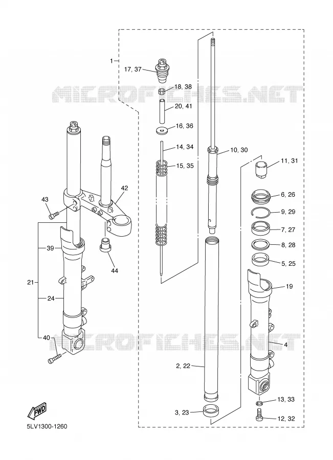 FOURCHE Yamaha MOTO 1000 2002 FAZER  FZS1000