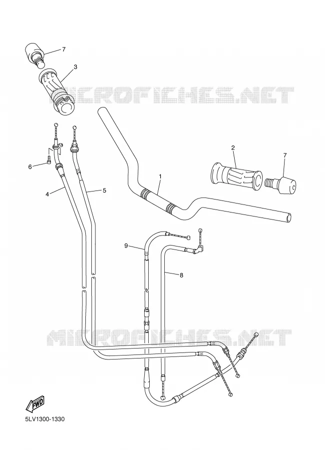 GUIDON ET CABLES Yamaha MOTO 1000 2002 FAZER  FZS1000