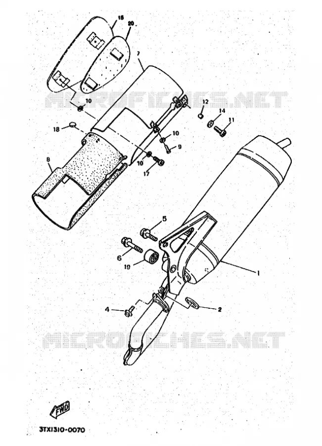 ECHAPPEMENT Yamaha SCOOTER 50 1998 ROCKET  CW50RSP