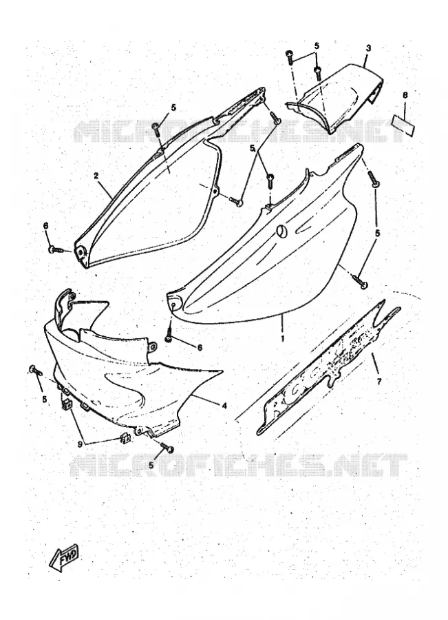COUVERCLE LATERAL Yamaha SCOOTER 50 1998 ROCKET  CW50RSP