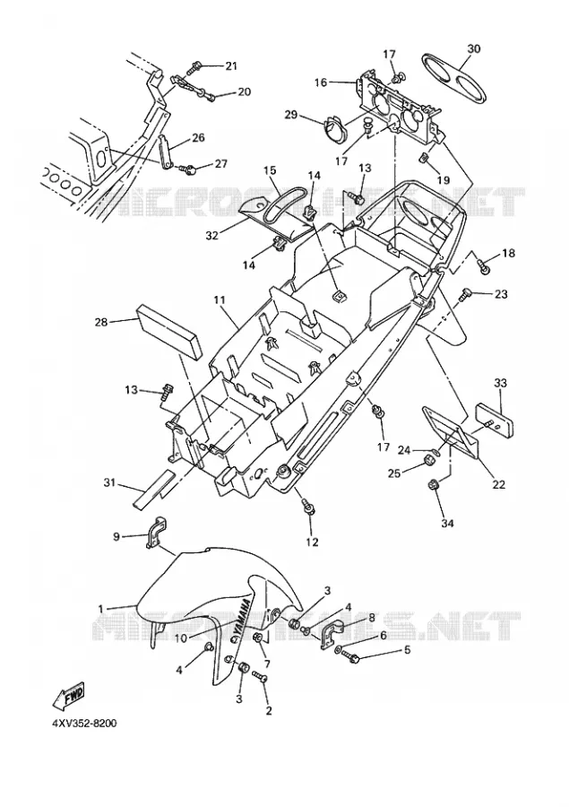GARDE BOUE Yamaha MOTO 1000 1998 R1  YZF-R1 R1