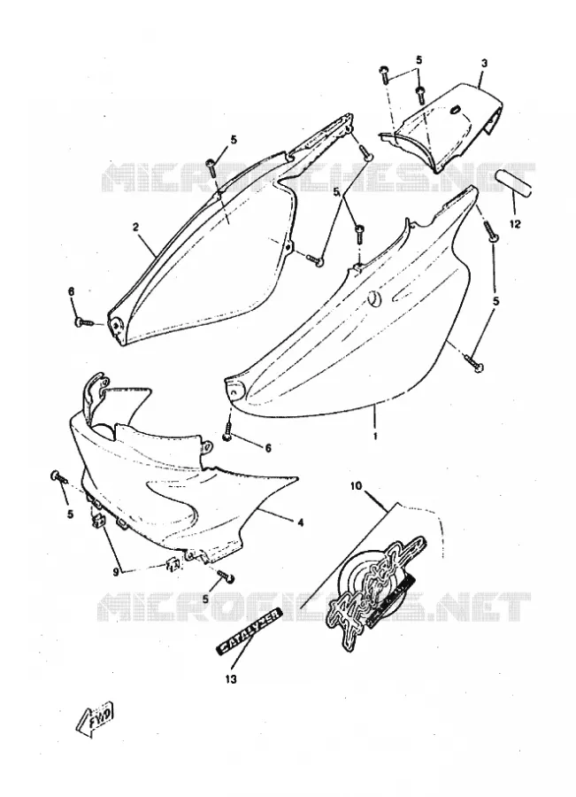 COUVERCLE LATERAL Yamaha SCOOTER 50 1997 NEXT GENERATION  CW50RS