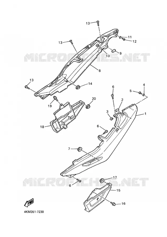 COUVERCLE LATERAL Yamaha MOTO 900 1997 DIVERSION  XJ900S