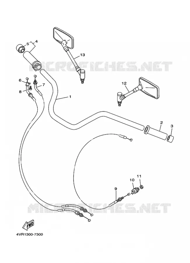 GUIDON ET CABLES Yamaha MOTO 650 1997 DRAGSTAR  XVS650 DRAGSTAR
