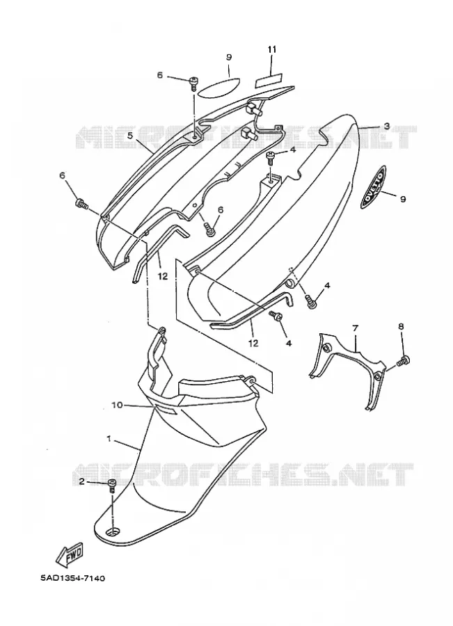 COUVERCLE LATERAL Yamaha SCOOTER 50 1997 NEOS  YN50 YN50R