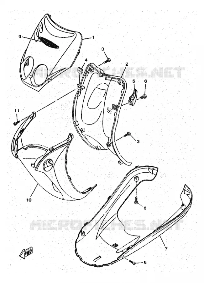 PROTEGE JAMBES Yamaha SCOOTER 50 1997 OVETTO  YN50 OVETTO