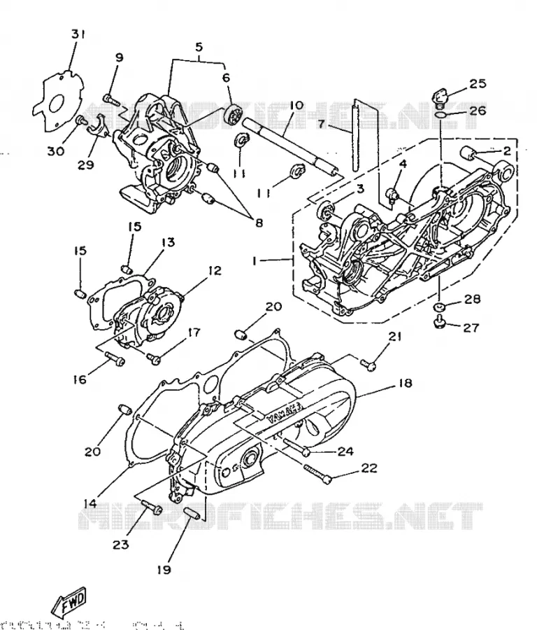 CARTER MOTEUR Yamaha SCOOTER 50 1996 JOG R  CY50R JOG R