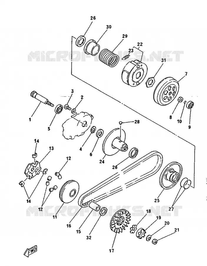 EMBRAYAGE DE DEMARREUR Yamaha SCOOTER 50 1996 JOG R  CY50R JOG R