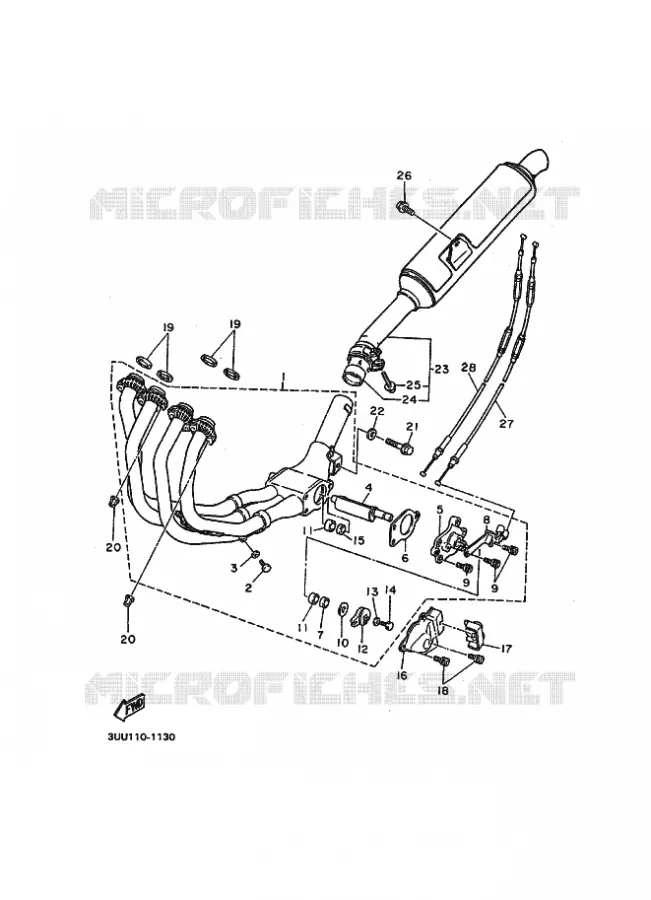 ECHAPPEMENT 2 - CALIFORNIE Yamaha MOTO 600 1996 FZR GENESIS  FZR600 FZR600RH GENESIS