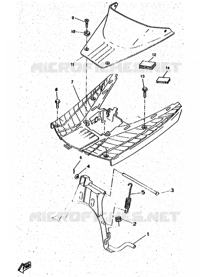 BEQUILLE / REPOSE PIEDS Yamaha SCOOTER 50 1996 ROCKET  CW50RSP