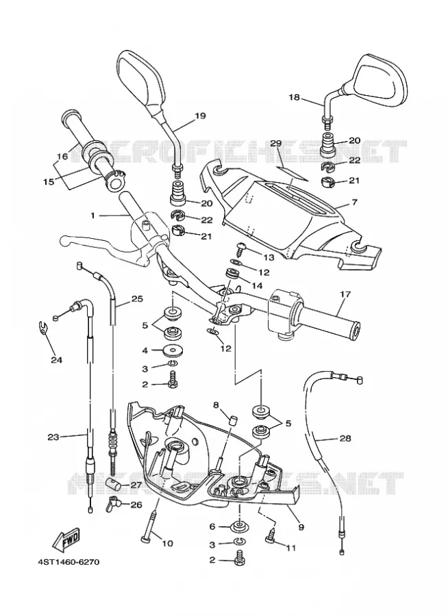 GUIDON ET CABLES Yamaha SCOOTER 105 1996 CRYPTON  T105 CRYPTON