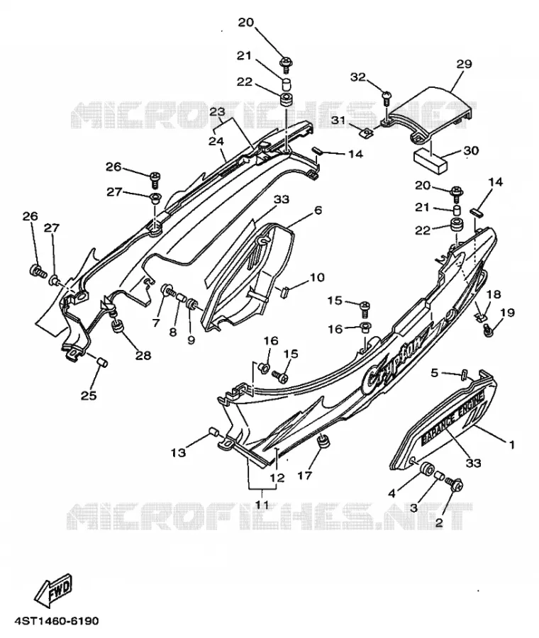 COUVERCLE LATERAL Yamaha SCOOTER 105 1996 CRYPTON  T105E CRYPTON