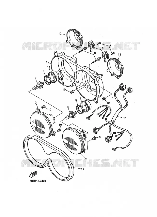 PHARE  Yamaha MOTO 600 1995 FZR GENESIS  FZR600 FZR600RG GENESIS