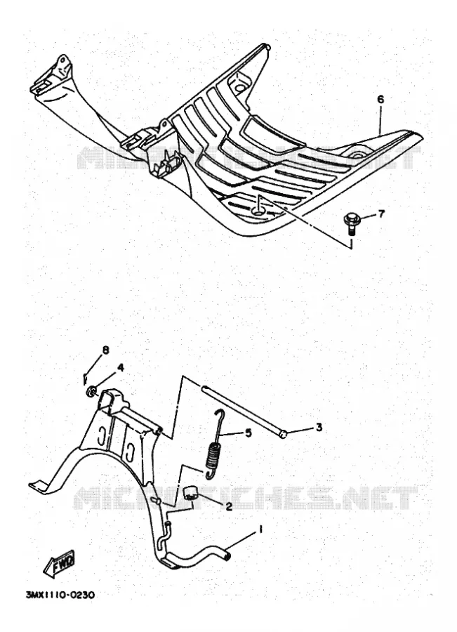 BEQUILLE / REPOSE PIEDS Yamaha SCOOTER 50 1994 BOOSTER  CW50