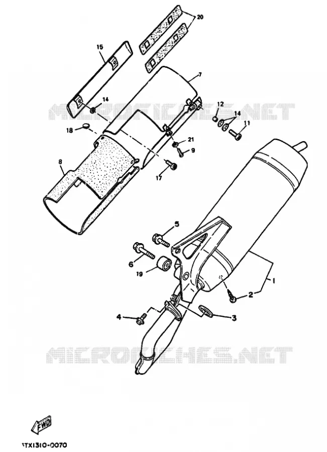 ECHAPPEMENT Yamaha SCOOTER 50 1993 BOOSTER  CW50