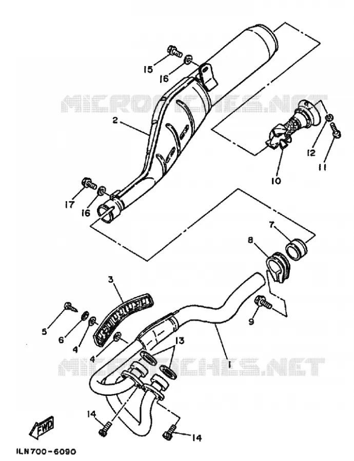 ECHAPPEMENT Yamaha MOTO 350 1990 TT  TT350