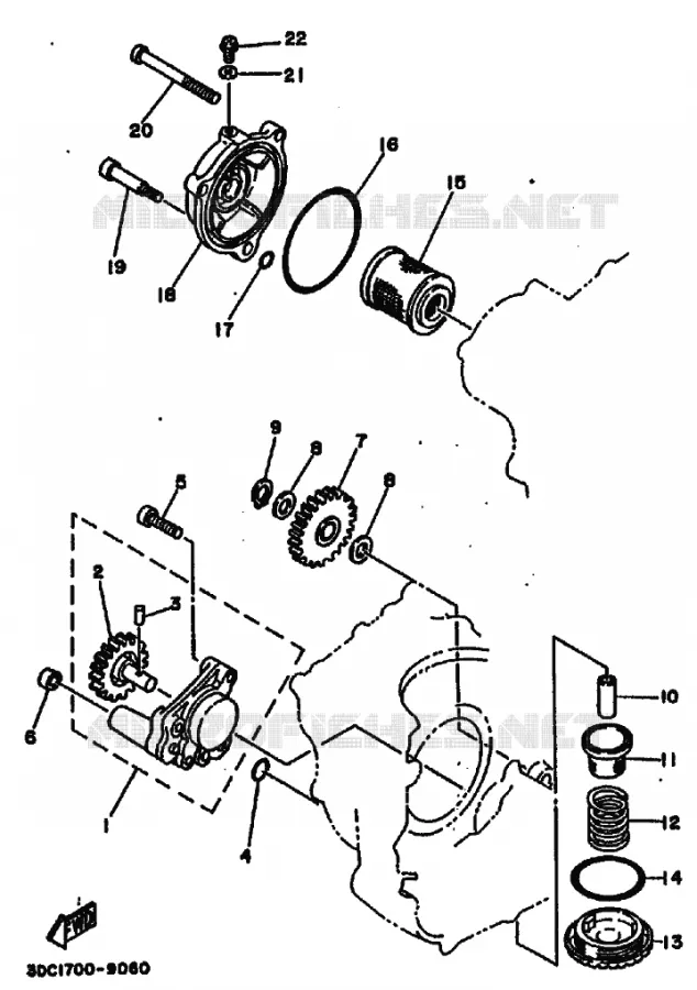 POMPE A HUILE Yamaha MOTO 125 1989 TT  TT250