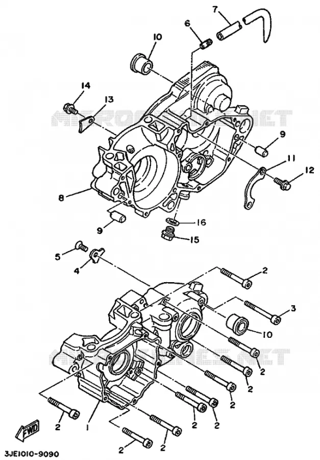 CARTER MOTEUR Yamaha MOTO 250 1989 YZ  YZ250WR WIDE RATIO YZ250