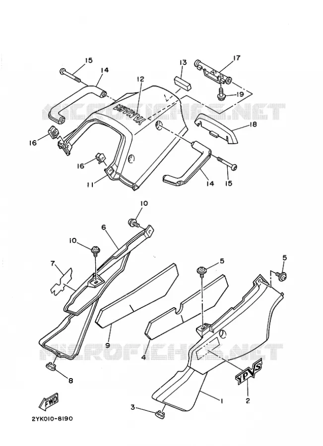 COUVERCLE LATERAL Yamaha MOTO 240 1988 TDR  TDR240
