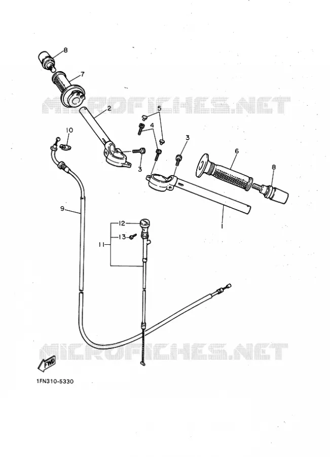 GUIDON ET CABLES Yamaha MOTO 750 1987 FZ  FZ750 T