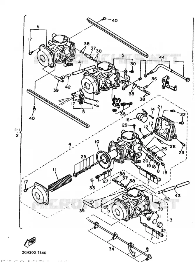 PIÈCES OPTIONNELLES - CARBURATEUR Yamaha MOTO 1000 1987 FZR  FZR1000