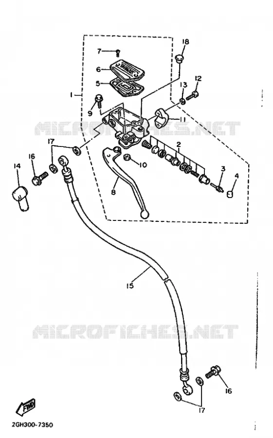 MAITRE CYLINDRE D'EMBRAYAGE Yamaha MOTO 1000 1987 FZR  FZR1000
