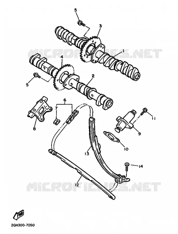 ARBRE A CAMES / CHAINE DE DISTRIBUTION Yamaha MOTO 1000 1987 FZR  FZR1000