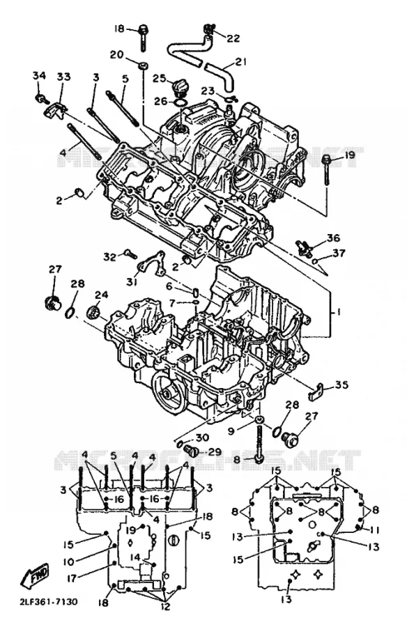 CARTER MOTEUR Yamaha MOTO 1000 1987 FZR  FZR1000