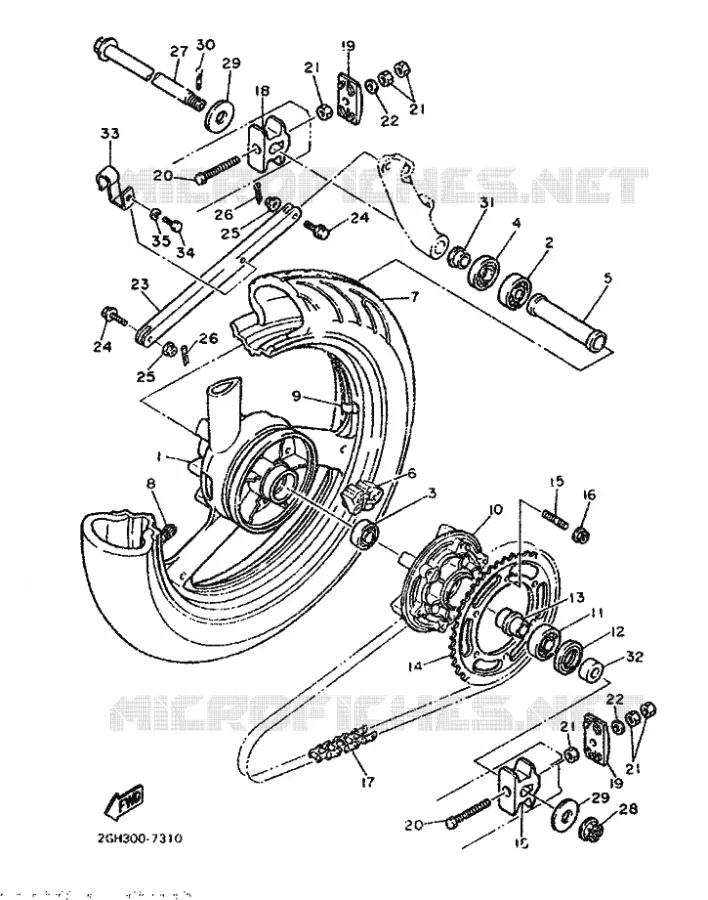 ROUE ARRIERE Yamaha MOTO 1000 1987 FZR  FZR1000