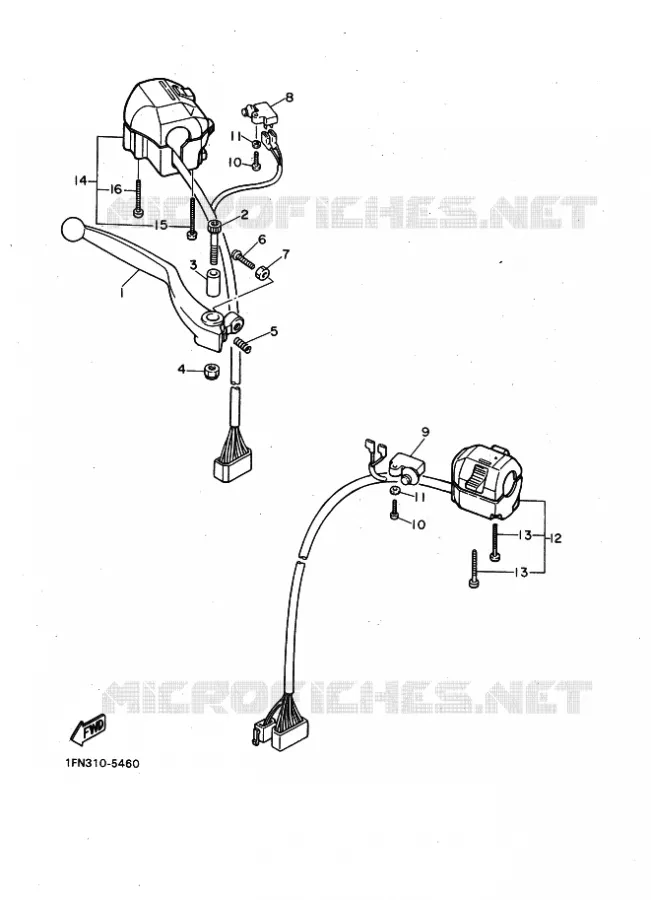 COMMODO / LEVIER Yamaha MOTO 750 1986 FZ  FZ750