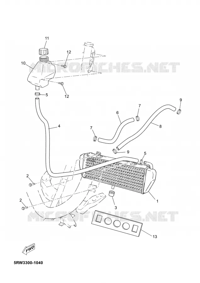 RADIATEUR / DURITES Yamaha SCOOTER 50 2007 JOG  CS50Z
