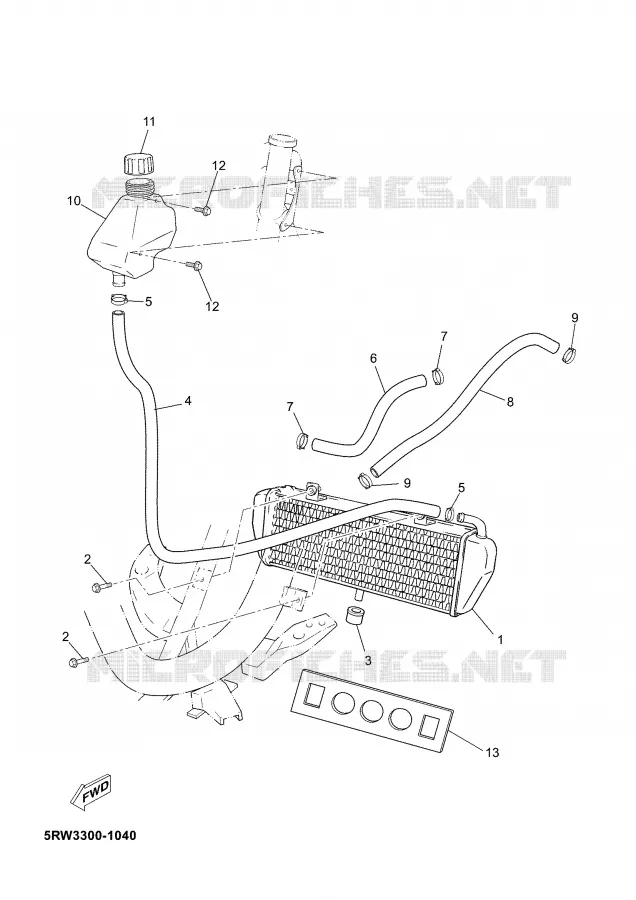 RADIATEUR / DURITES Yamaha SCOOTER 50 2008 JOG  CS50Z