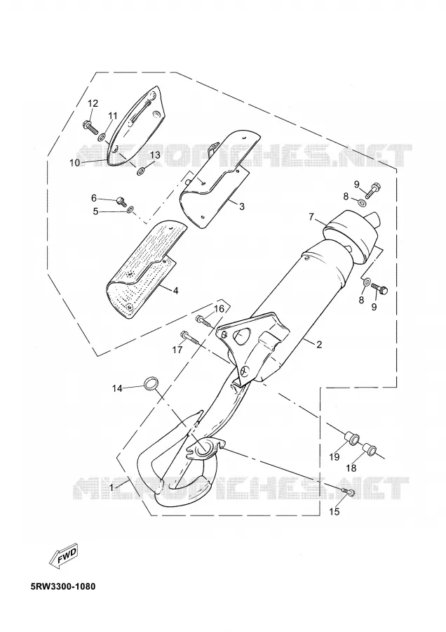 ECHAPPEMENT Yamaha SCOOTER 50 2003 JOG  CS50Z JOG RR
