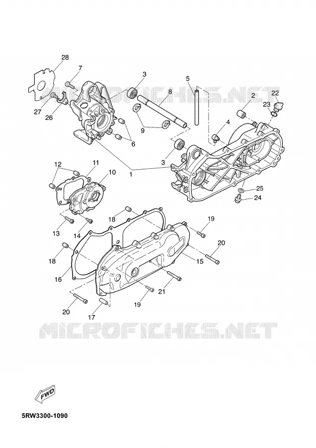 CARTER MOTEUR Yamaha SCOOTER 50 2003 JOG  CS50Z JOG RR