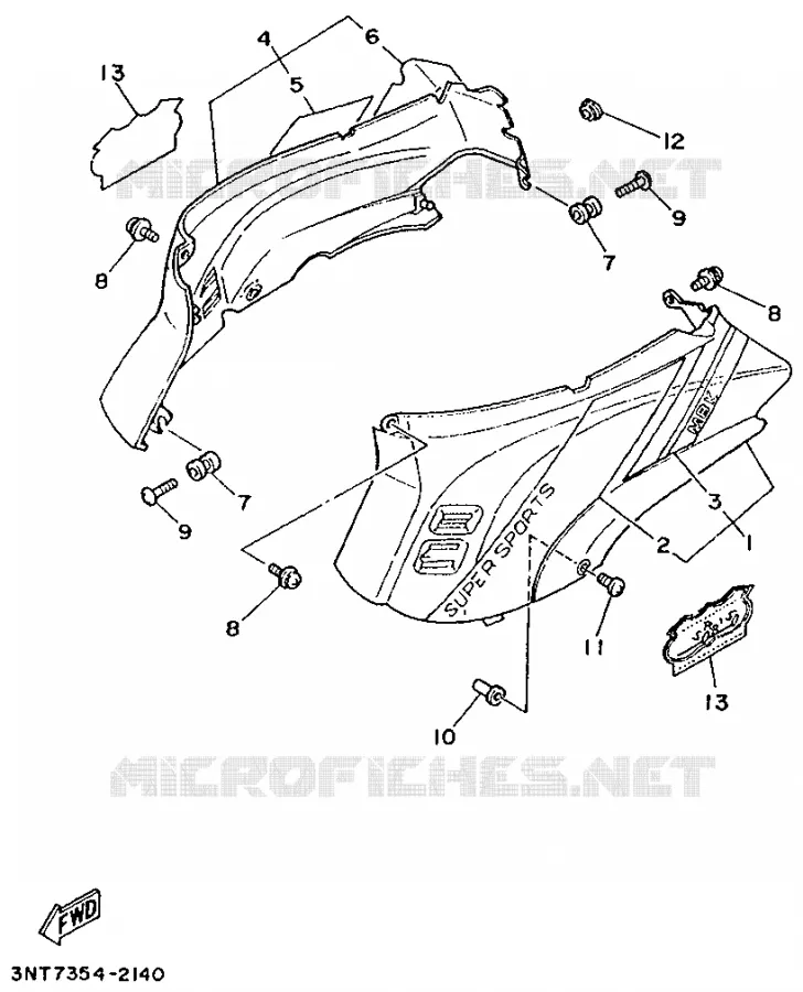 CACHE LATERAL - RESERVOIR D'HUILE Yamaha SCOOTER 50 1990 CT  CT50S